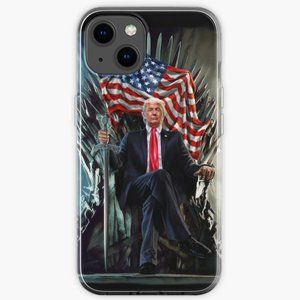 United States President Donald Trump on Iron Chair iPhone Case